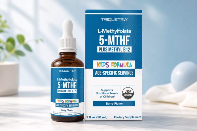 Triquetra L-Methylfolate 5-MTHF Plus Methyl B12 kids formula supplement