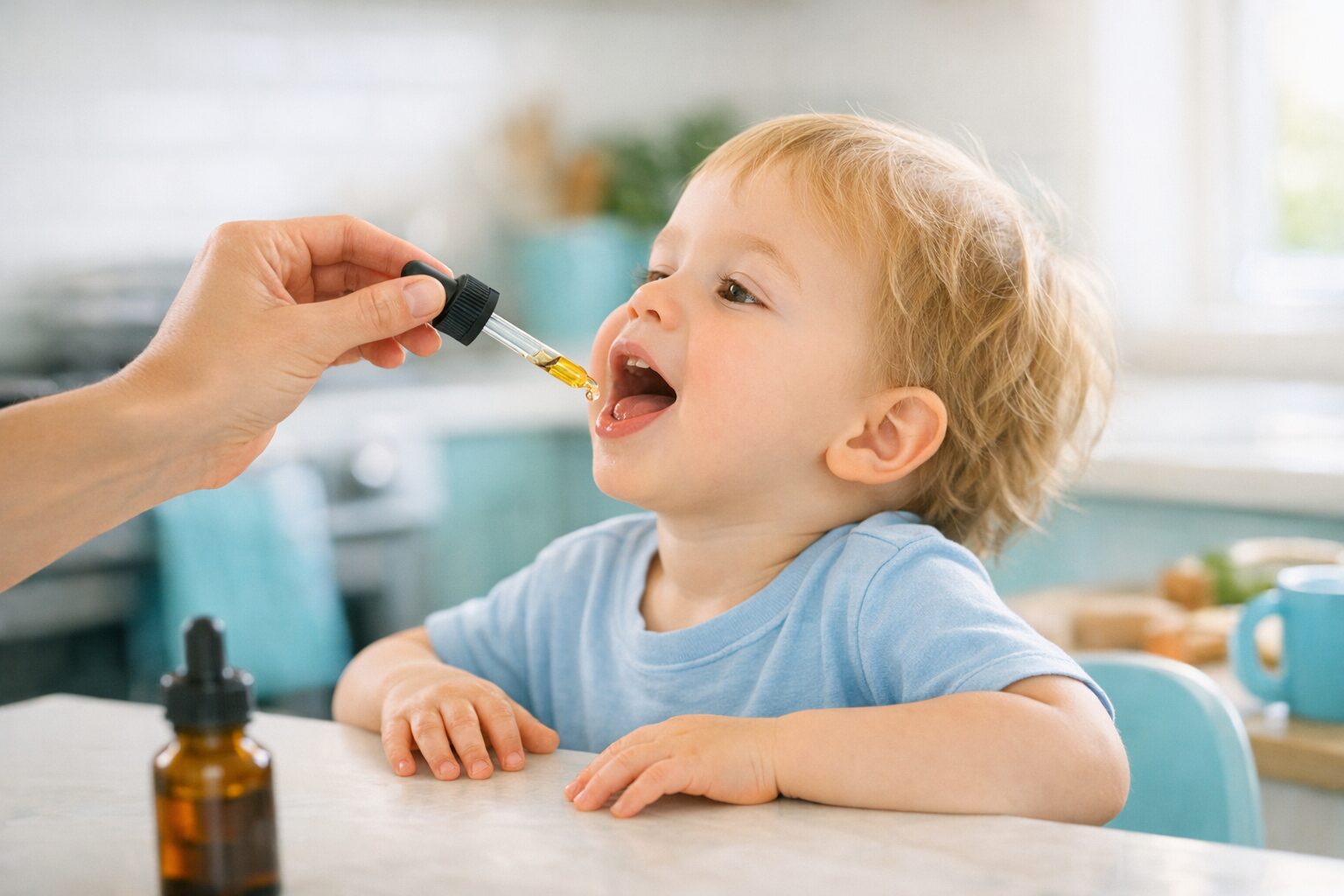 Kids Probiotic for Speech Delay Gut Brain Connection Guide - in use