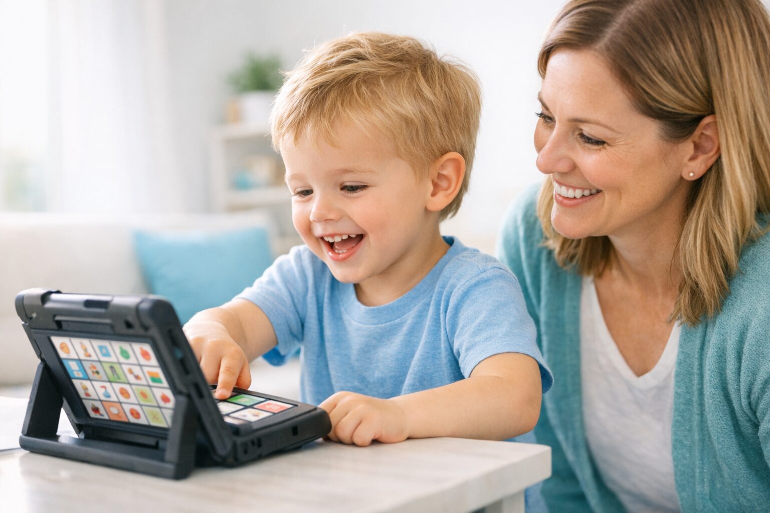 Visual Communication Cards for Non Verbal Kids AAC Guide - in use